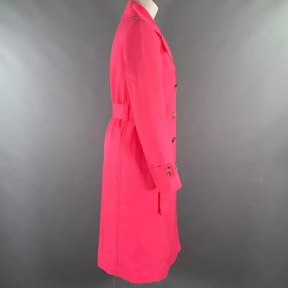 GOLDEN GOOSE Size S Pink Polyester Trench Coat - Picture 3 of 11